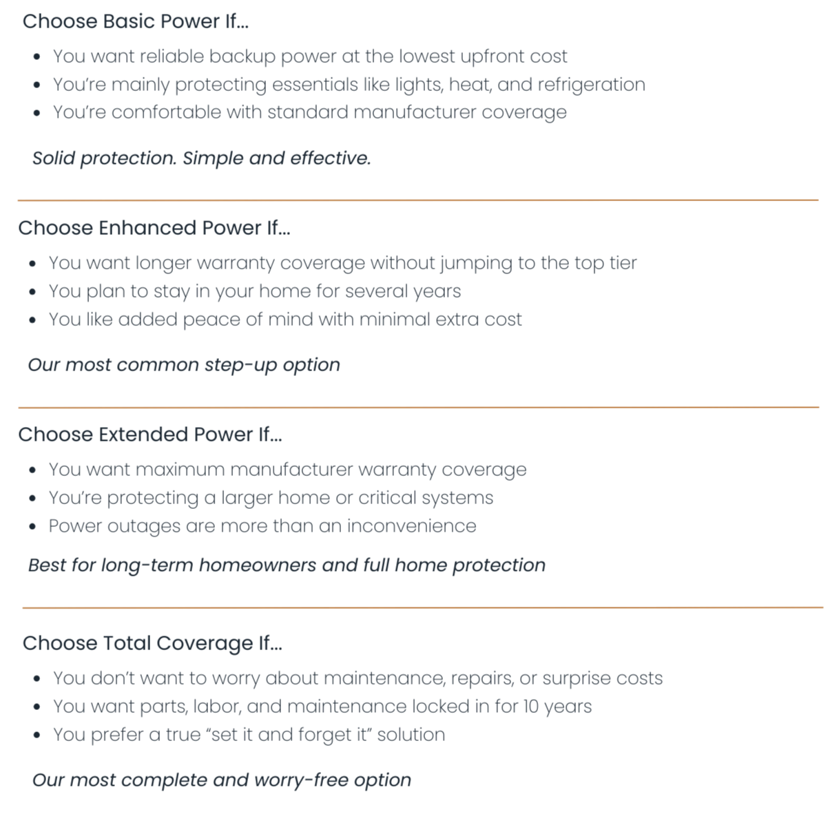 Whole home Generac generator installation Winchester KY Generator warranty options Clark County KY Standby generator installation Lexington KY