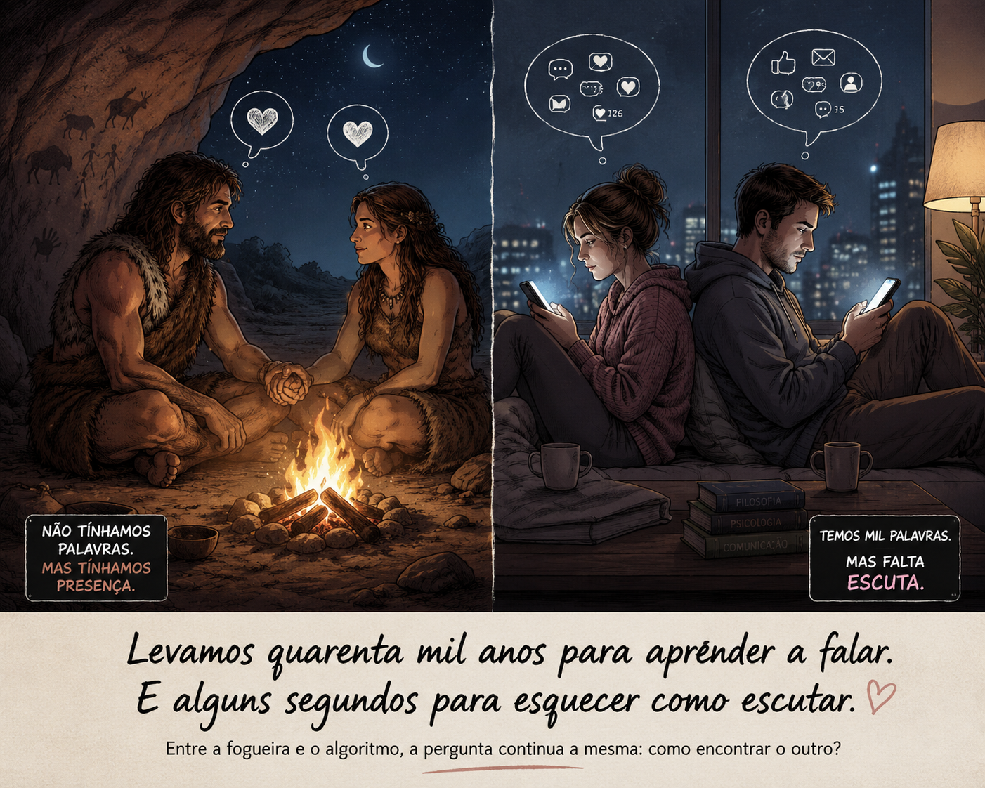 DA FOGUEIRA AO ALGORITMO: APRENDEMOS A FALAR, ESQUECEMOS A ESCUTAR?