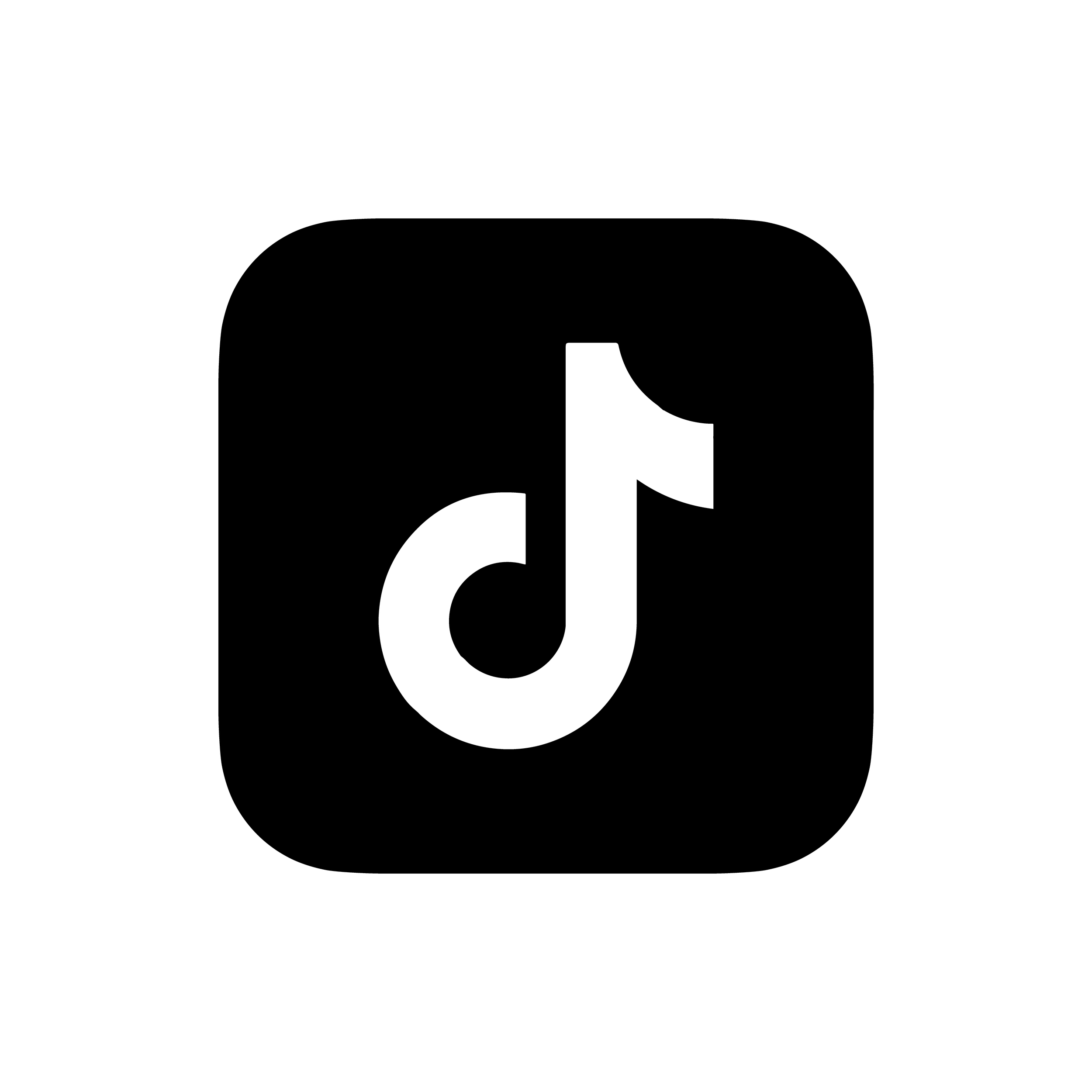 TikTok logo with white music note icon on black background