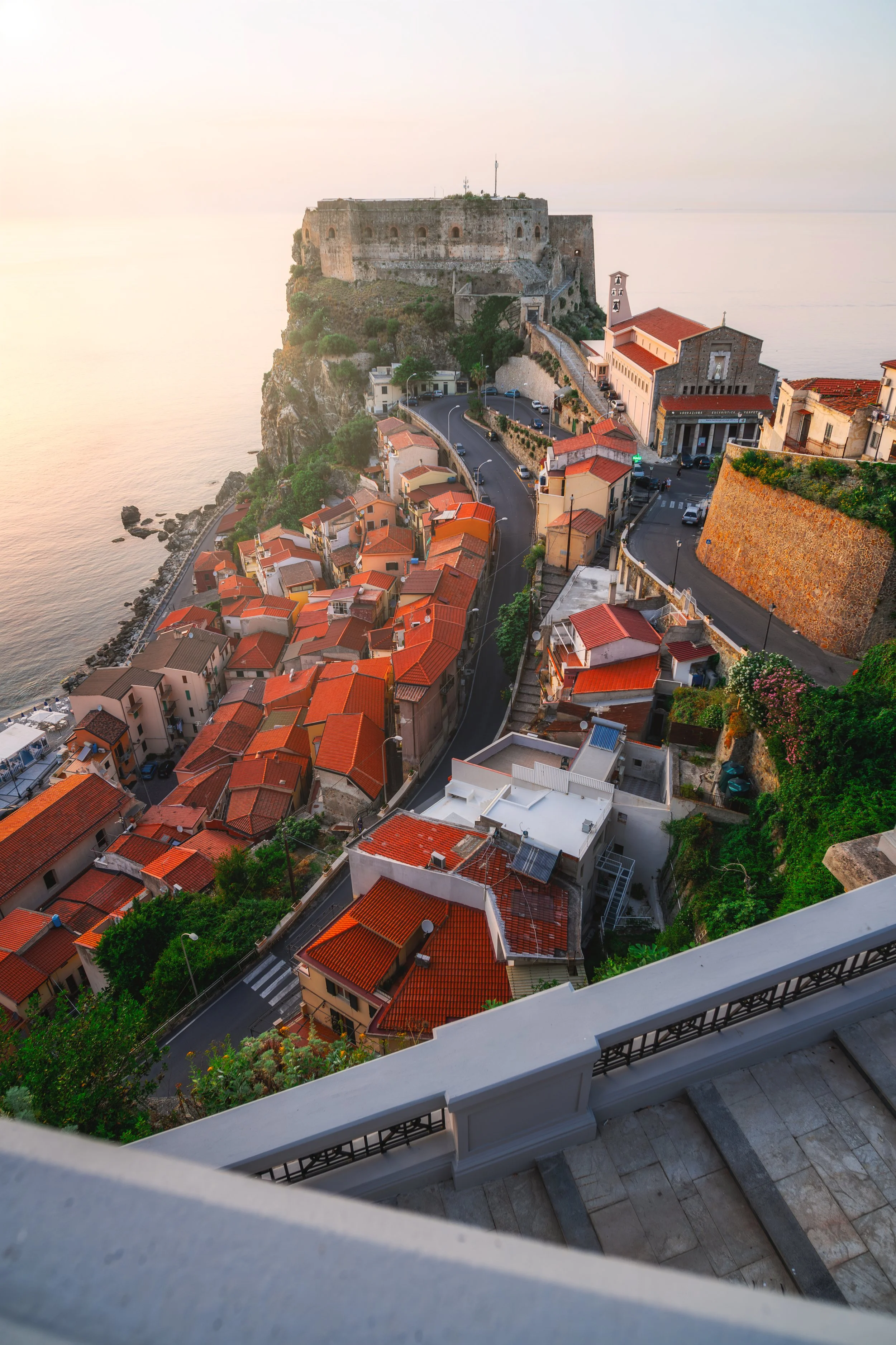 Scilla Village and Castle at Sunset, Calabria, Italy.jpg