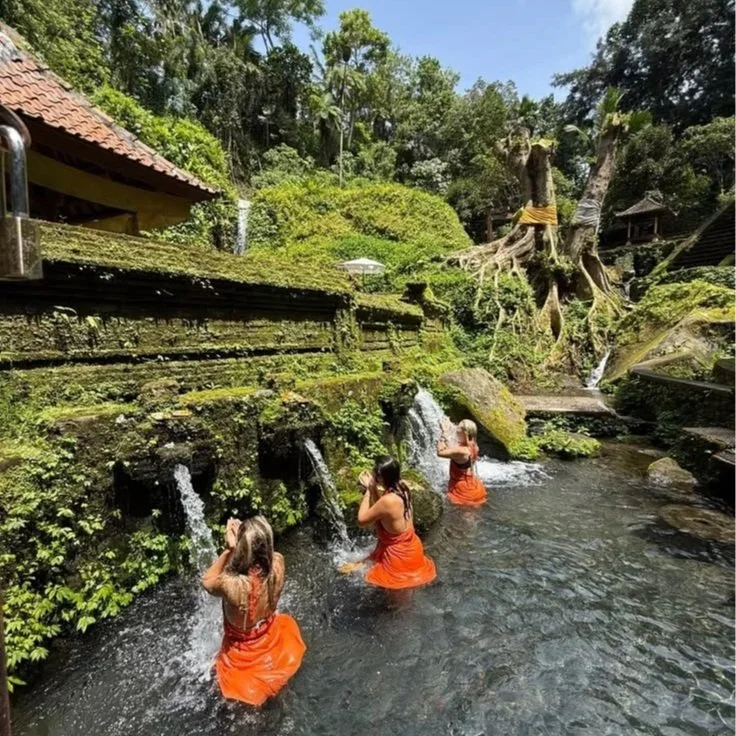 blessing at a temple in bali