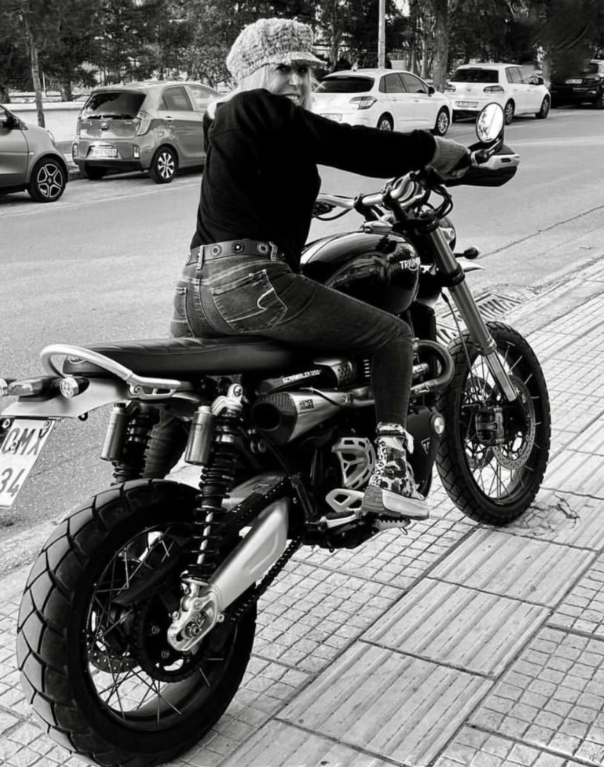 Ziggy Hadjipaters, co-founder of ZIGGATI on a motorbike.