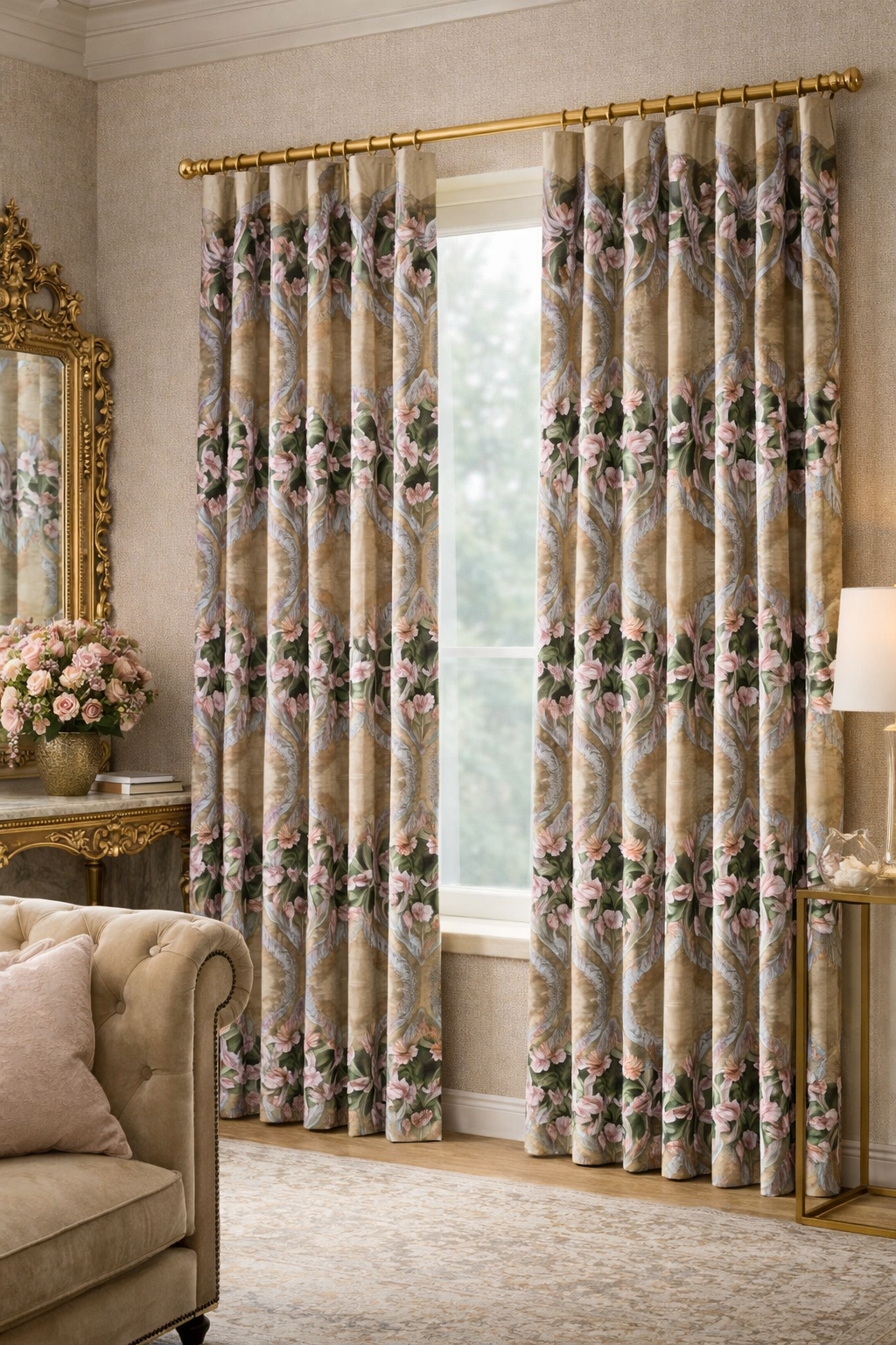 Mexican Gold ZIGGATI pattern on curtains.