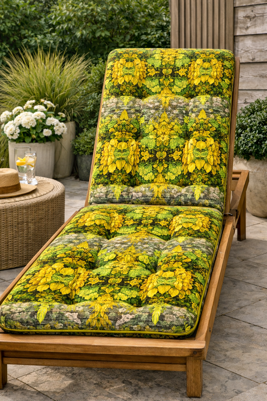 Midas wall Ziggati pattern on waterproof fabric sun lounger