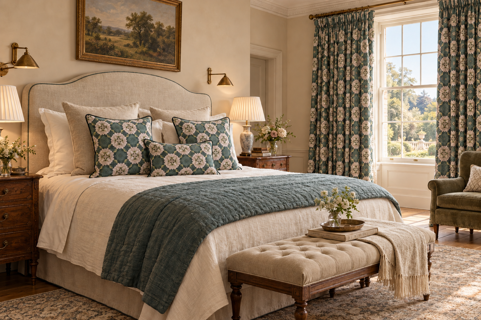 Louloudi Teal Bedroom cushions