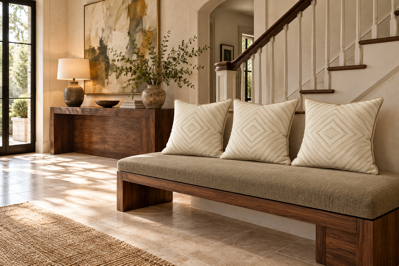 Warm entry hall with three buttermilk cushions.png