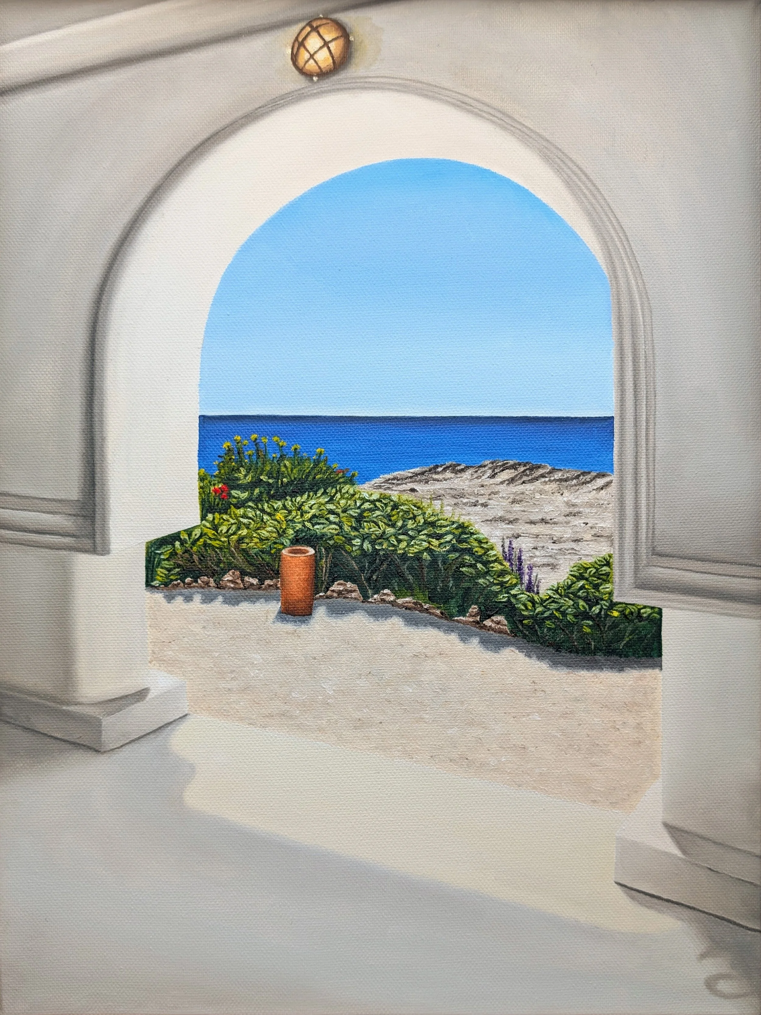 Artbyahmet-Sweet-surrender-to-blue-3-greece-sky-scene-sea-wildflowers-architecture-arch-oil-painting-ahmet-uglu.jpg