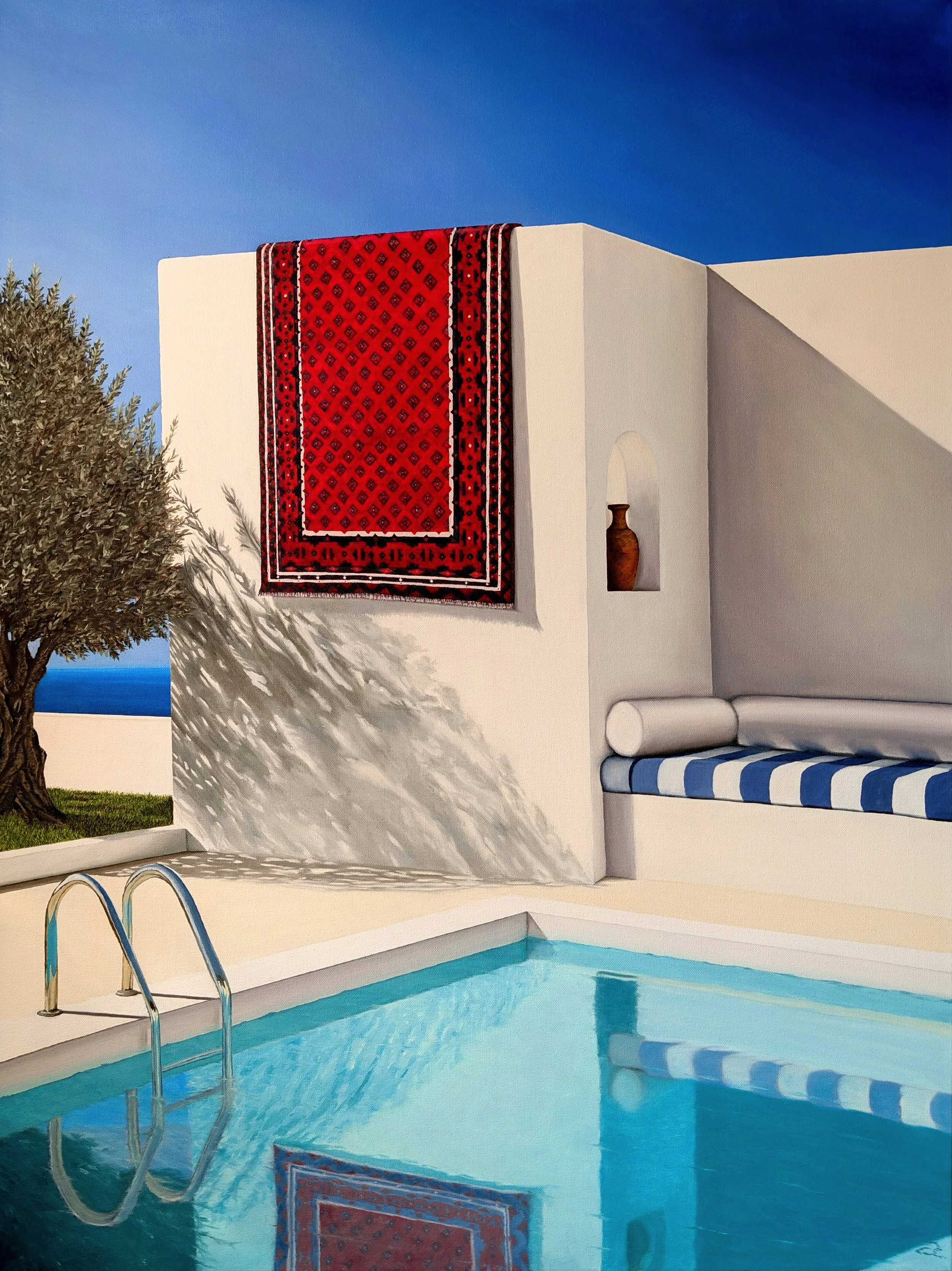 Rouge-dete-Mediterranean-oil-painting-carpet-pool-summer-olive-tree-art-by-ahmet.jpg