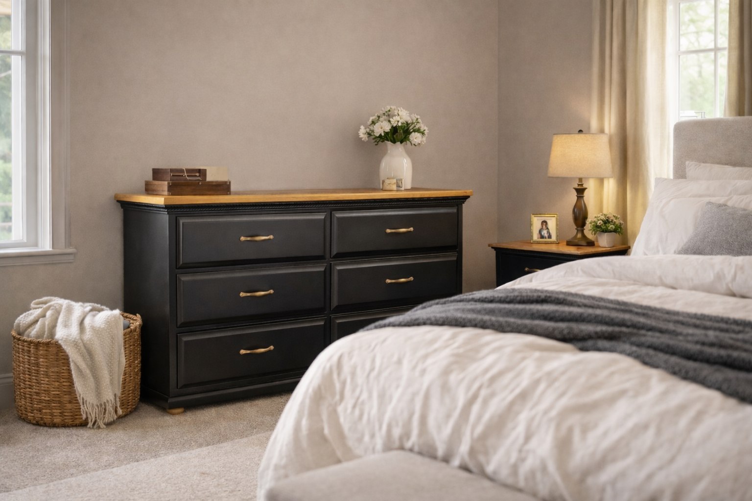 Dresser with matching night stands