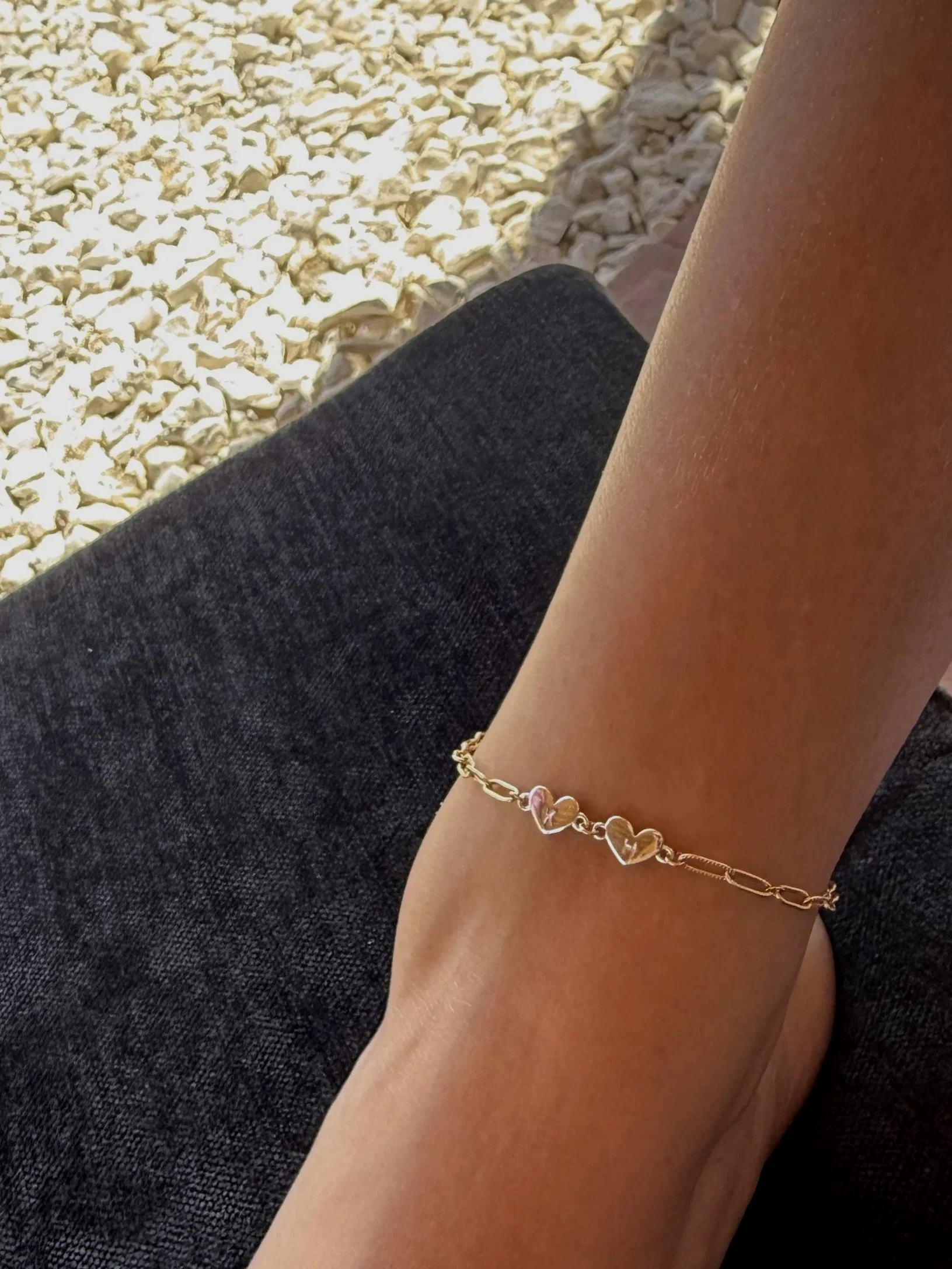 bride and groom initials on anklet