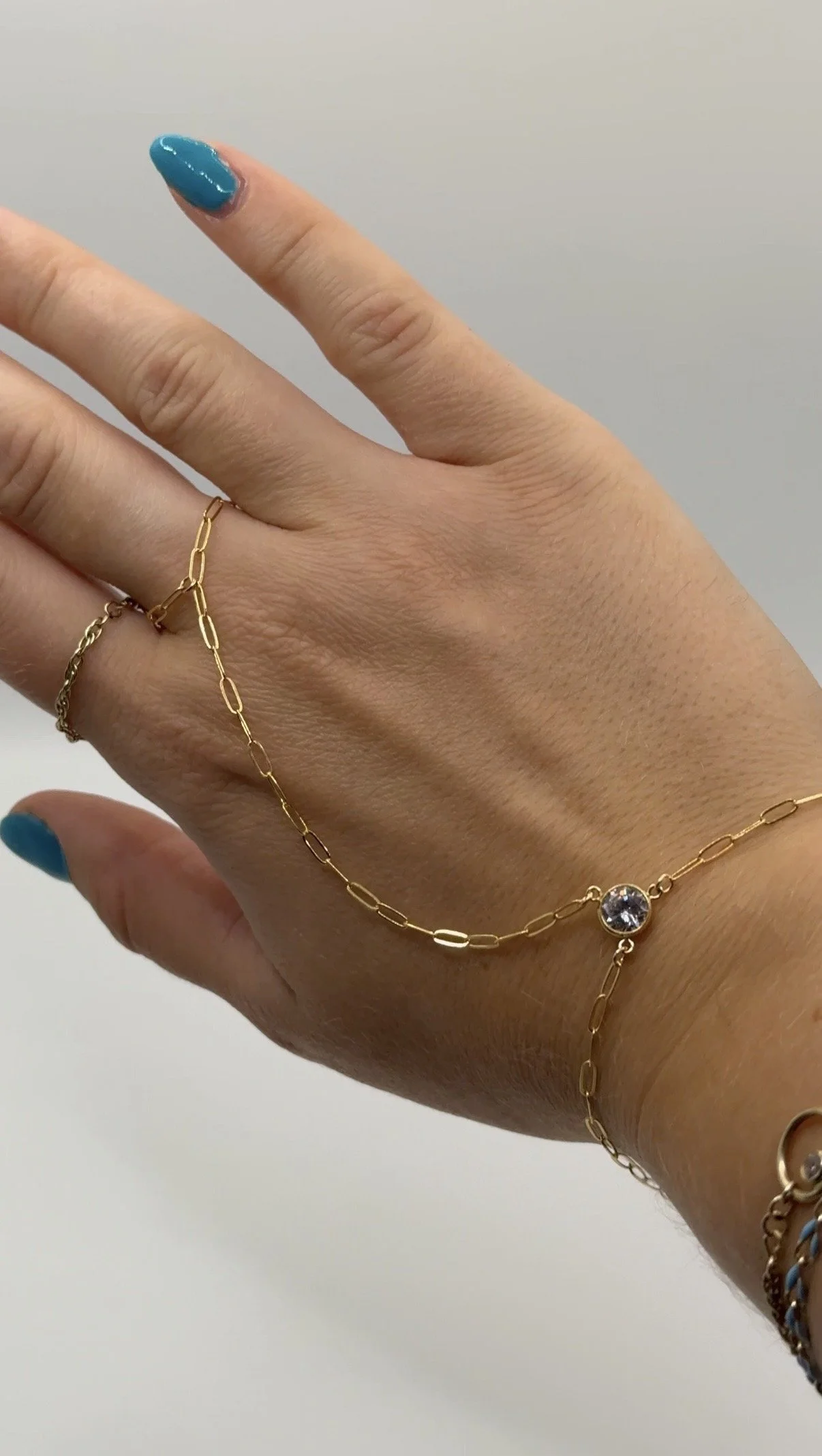 Patience - Paperclip Diamond Hand Chain Bracelet
