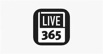 Black and white logo with the words "LIVE 365" inside a rounded rectangle. AURi Radio plays indie music on Live365