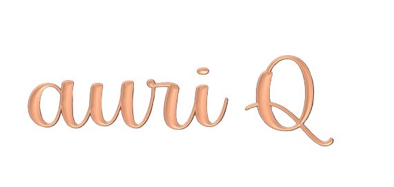 Text reads "auriQ" in pink cursive on a black background. AURi Q Magazine logo. AURi Quarterly Magazine. created by JLynn theWriter.