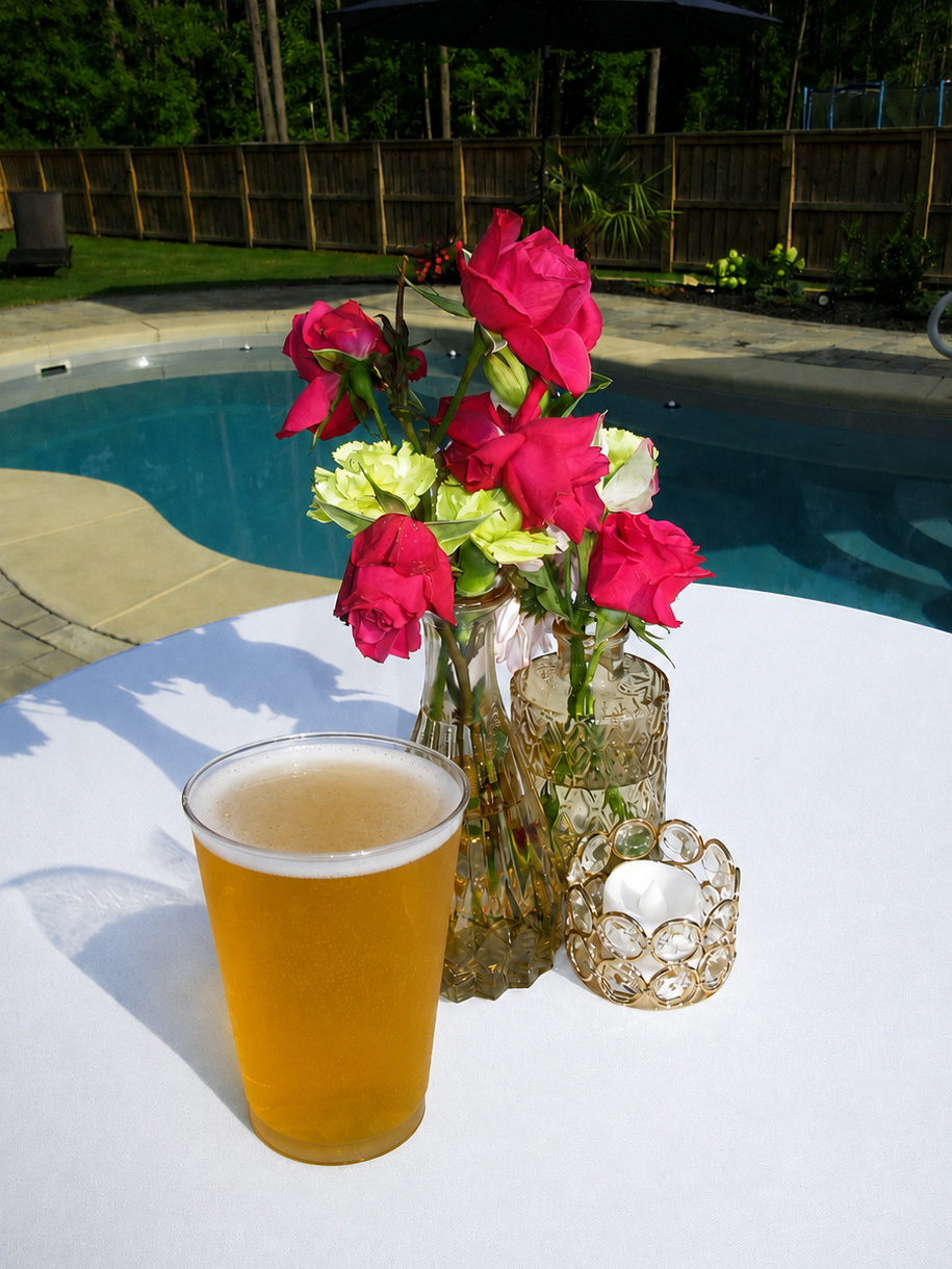 BeesWings Mobile Drinkery perfect pour of beer with flowers