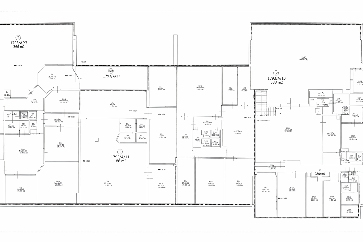 Épület belső tereinek részletes alaprajza felmérési dokumentáció alapján