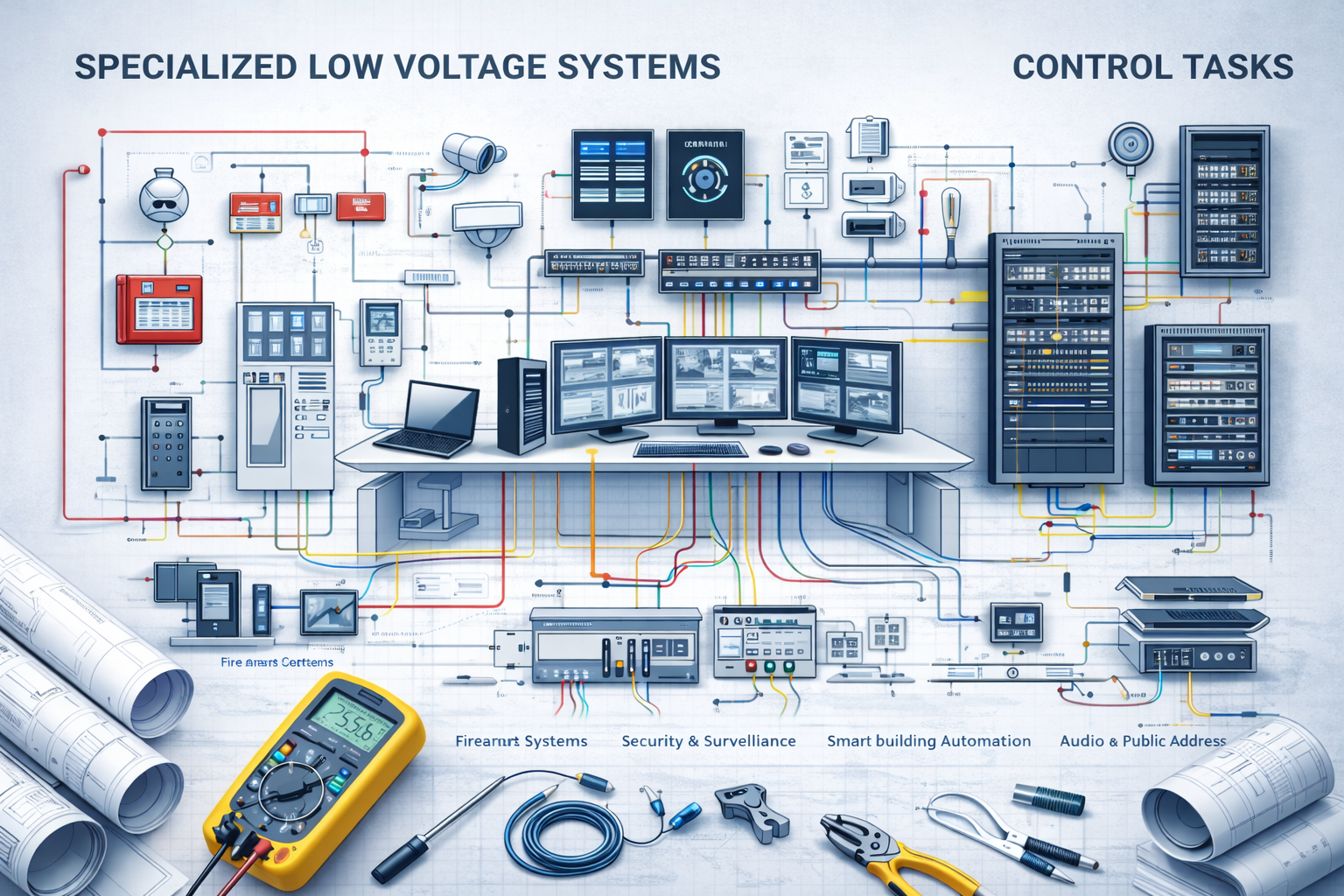 Speciális gyenge áramú rendszerek és vezérlési megoldások tervezése és kivitelezése épületautomatizálási környezetben