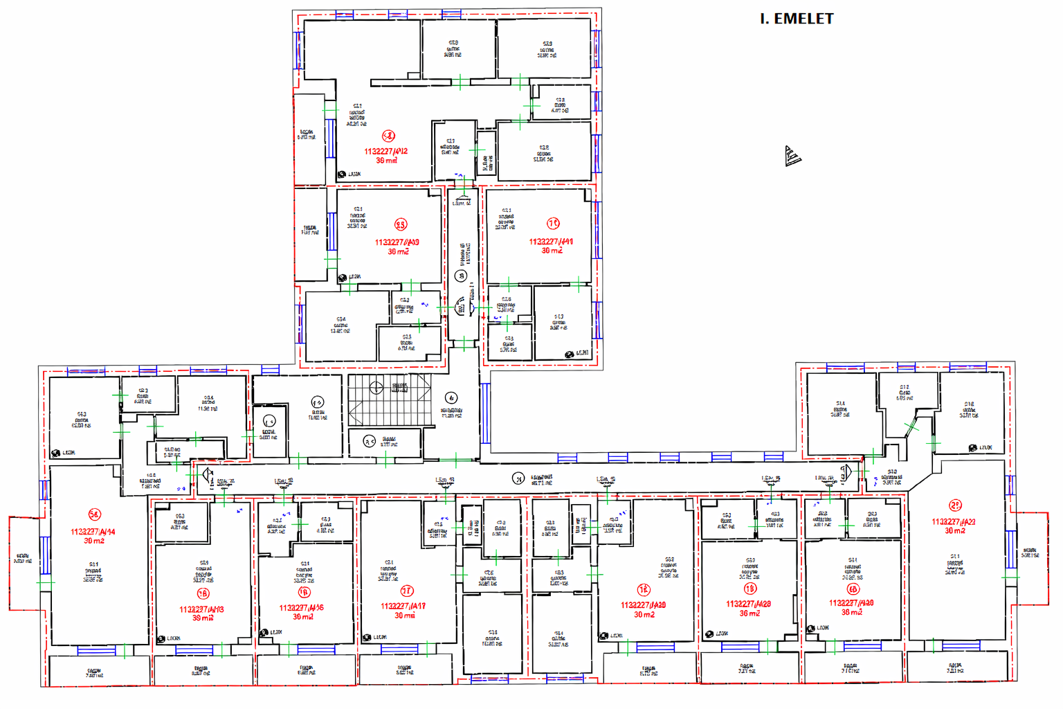 3D lézerszkennelésből származtatott részletes épület alaprajz