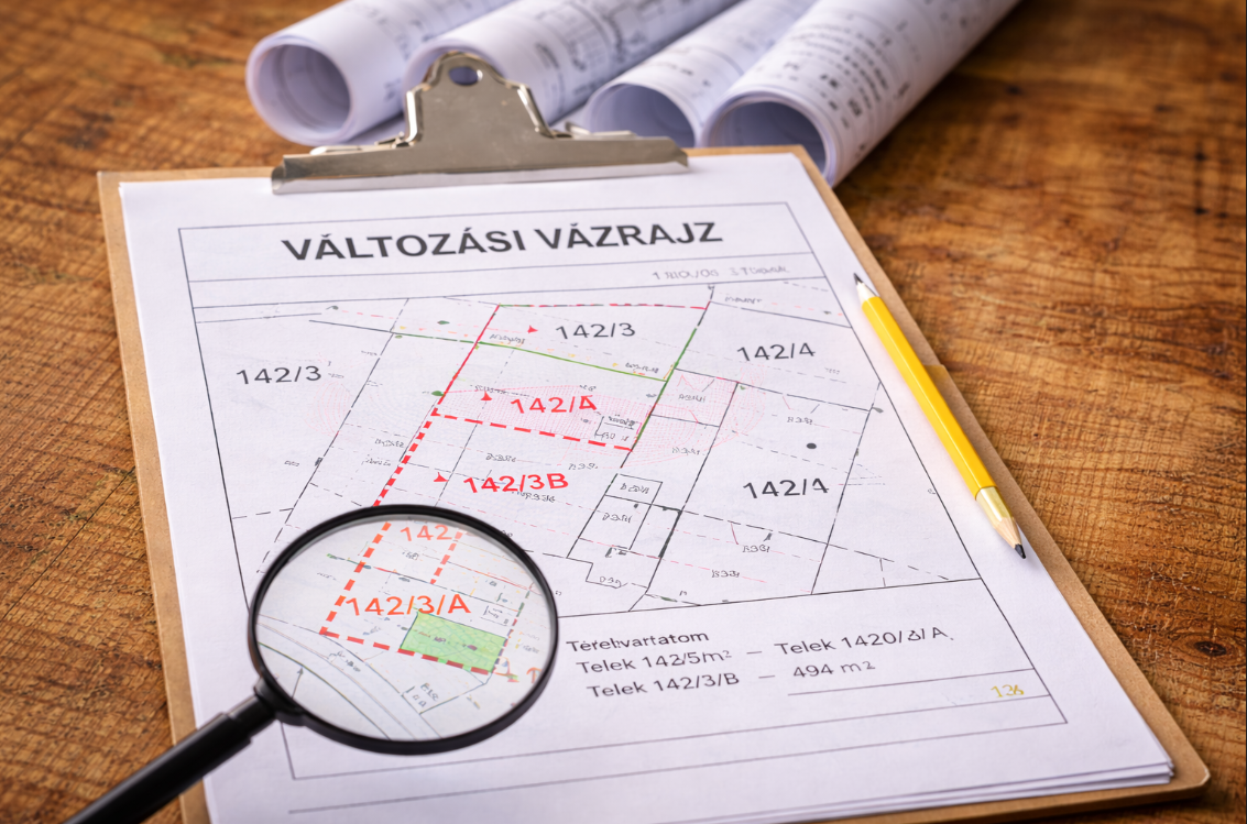 Változási vázrajz készítése ingatlan-nyilvántartási átvezetéshez