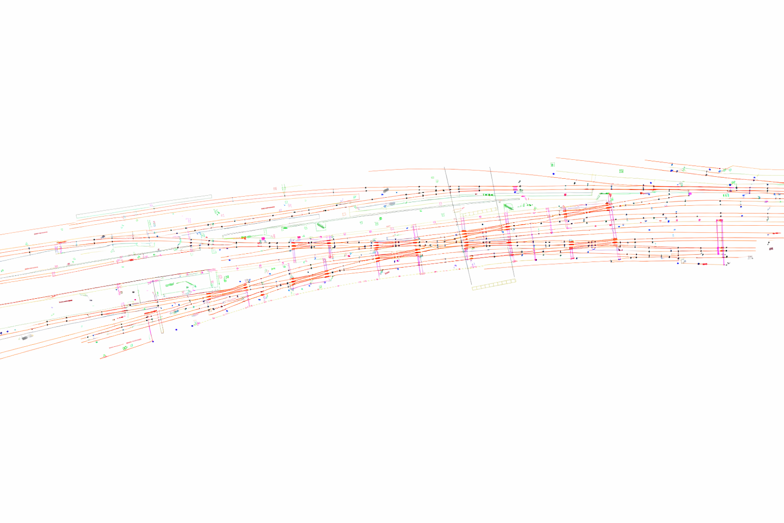 Nyugati pályaudvar környezetének részletes vasúti tervezési alaptérképe