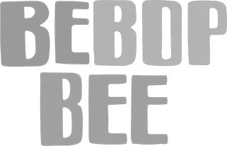 Stylized text reading 'BEBOP BEE' in gray, bold letters.