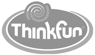 Logo for ThinkFun with the company's name in a stylized oval.
