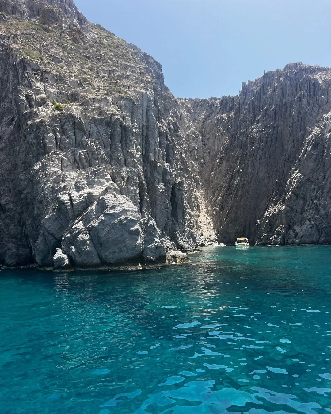 Cliff in Paros and Antiparos, sailing around Greece
