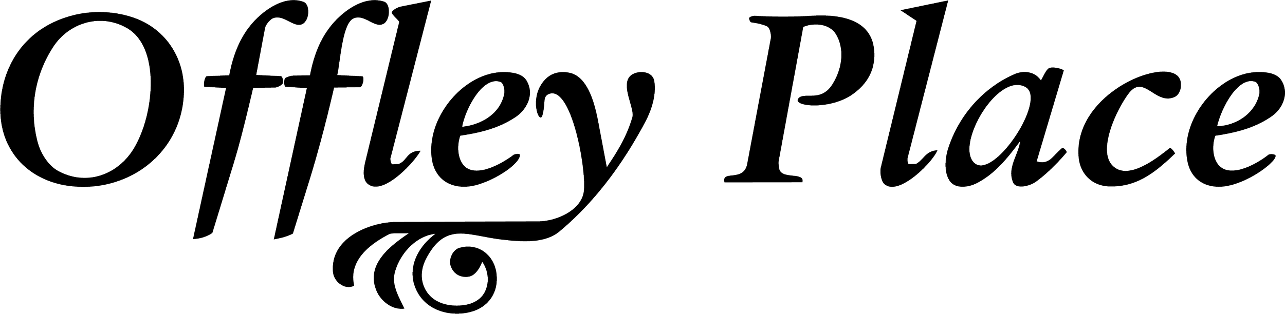 Outline of the words "Offley Place" written in cursive script.