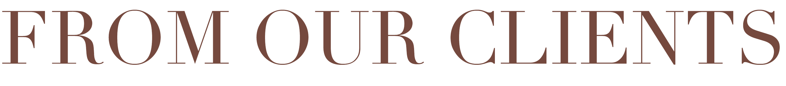 The text reads "From Our Clients" in large, elegant font.