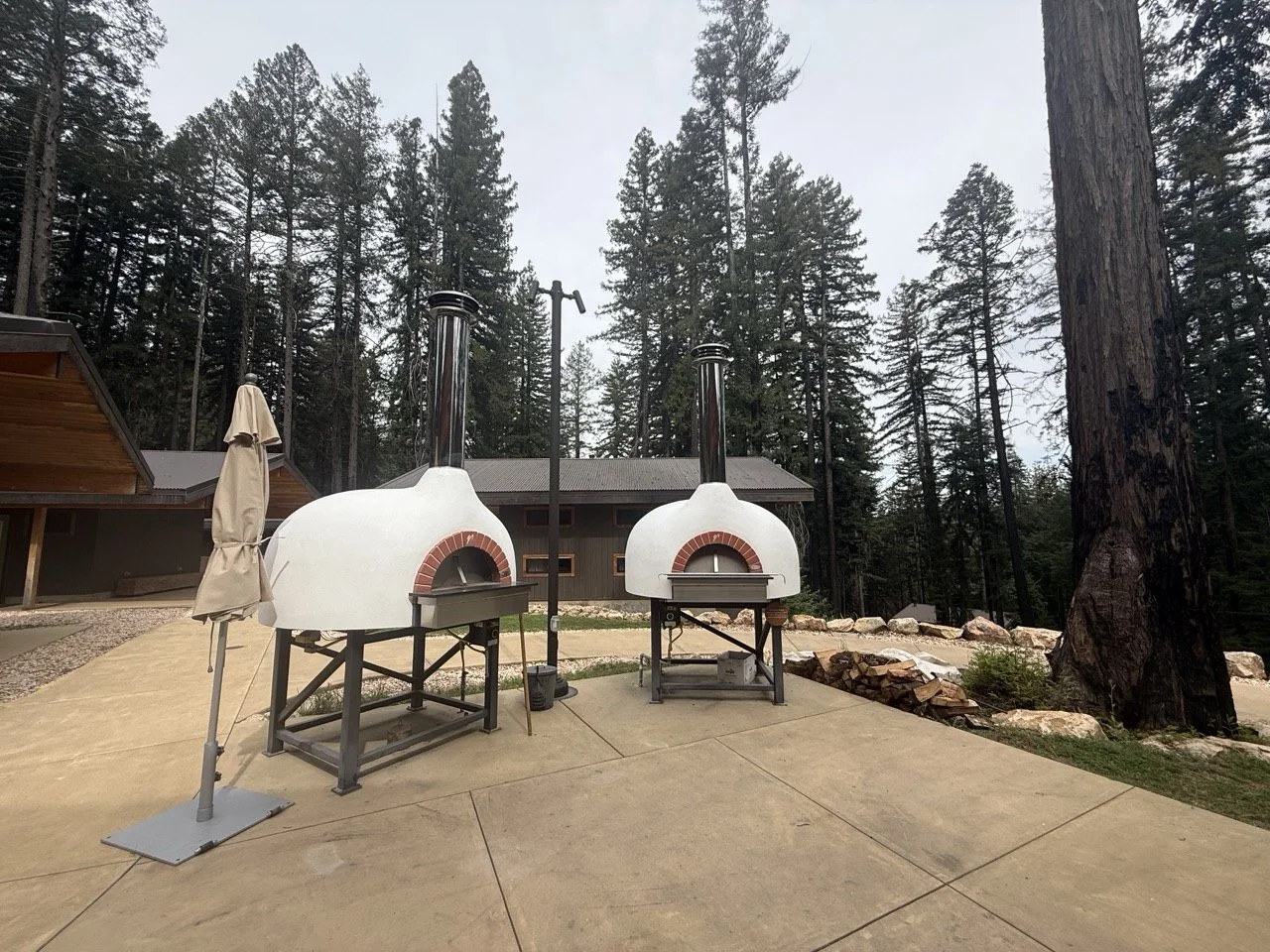 The pizza ovens at Enchanted Hills. All meals are included with registration to Camp Coffee Shop.