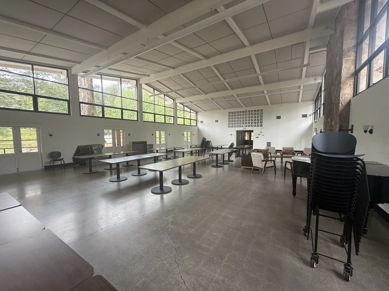 One of the meeting spaces at Enchanted Hills. It will host equipment demos, coffee tastings, and more at Camp Coffee Shop.