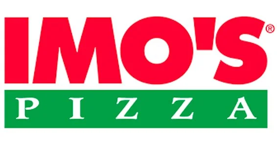 IMOS PIZZA logo with red text and green background.