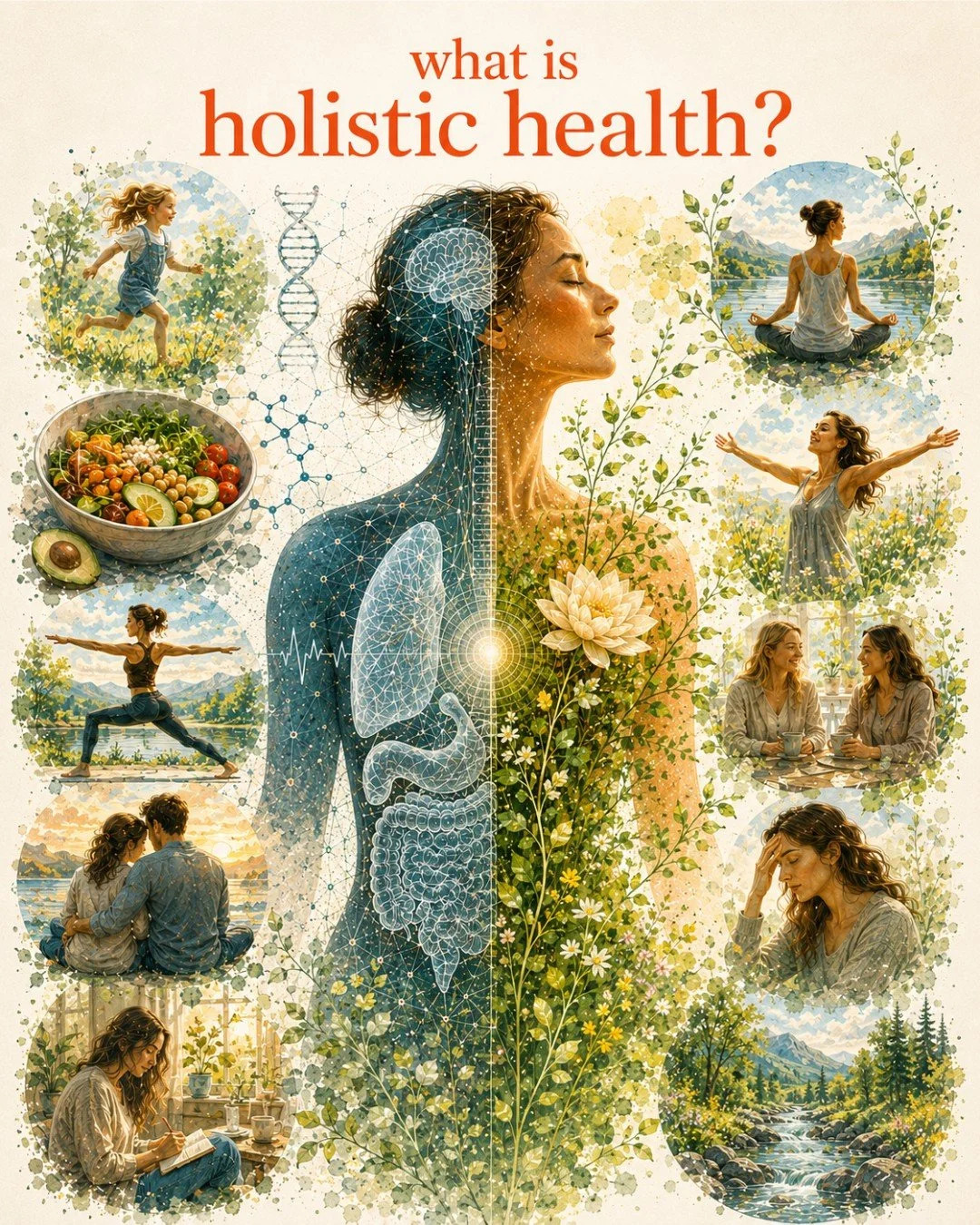 It&rsquo;s fascinating to hear what people think holistic health means.

Most people think health is about fixing a symptom, following a diet, workout regimen, or protocol, or finding the right supplement. Holistic health starts from a different prem