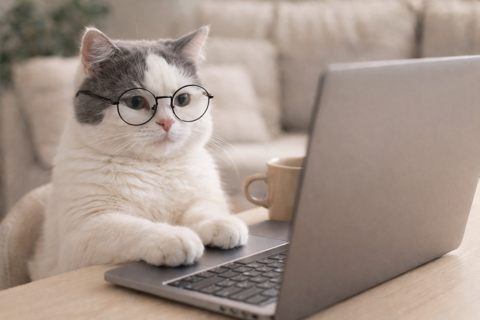 kat van virtual assistant sophie adam achter haar computer