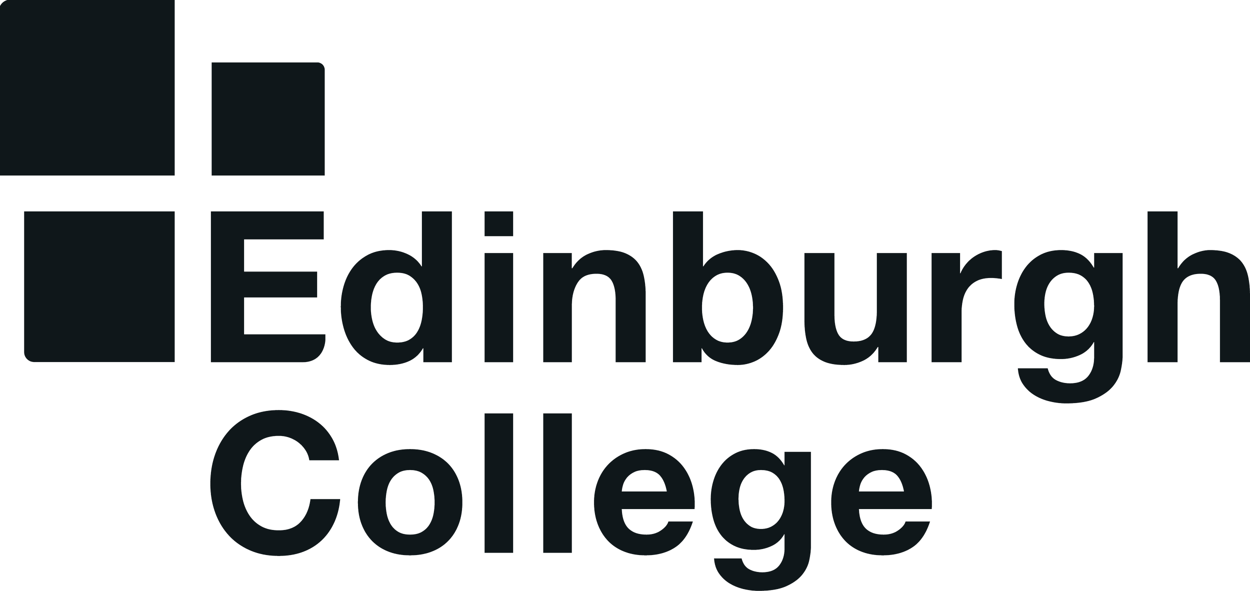 Logo of Edinburgh College with stylized square icons and the text 'Edinburgh College' in bold black letters.