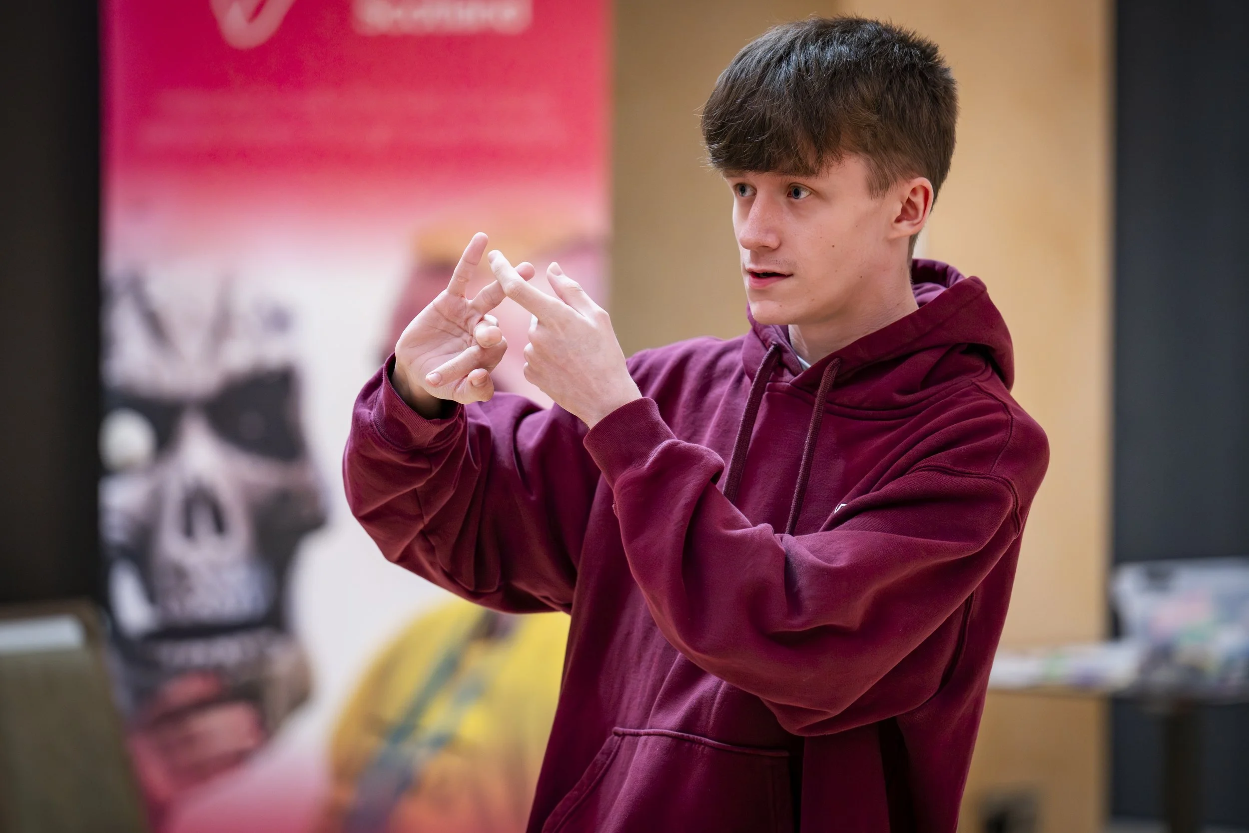 Jack Nisbet facilitating a drama session