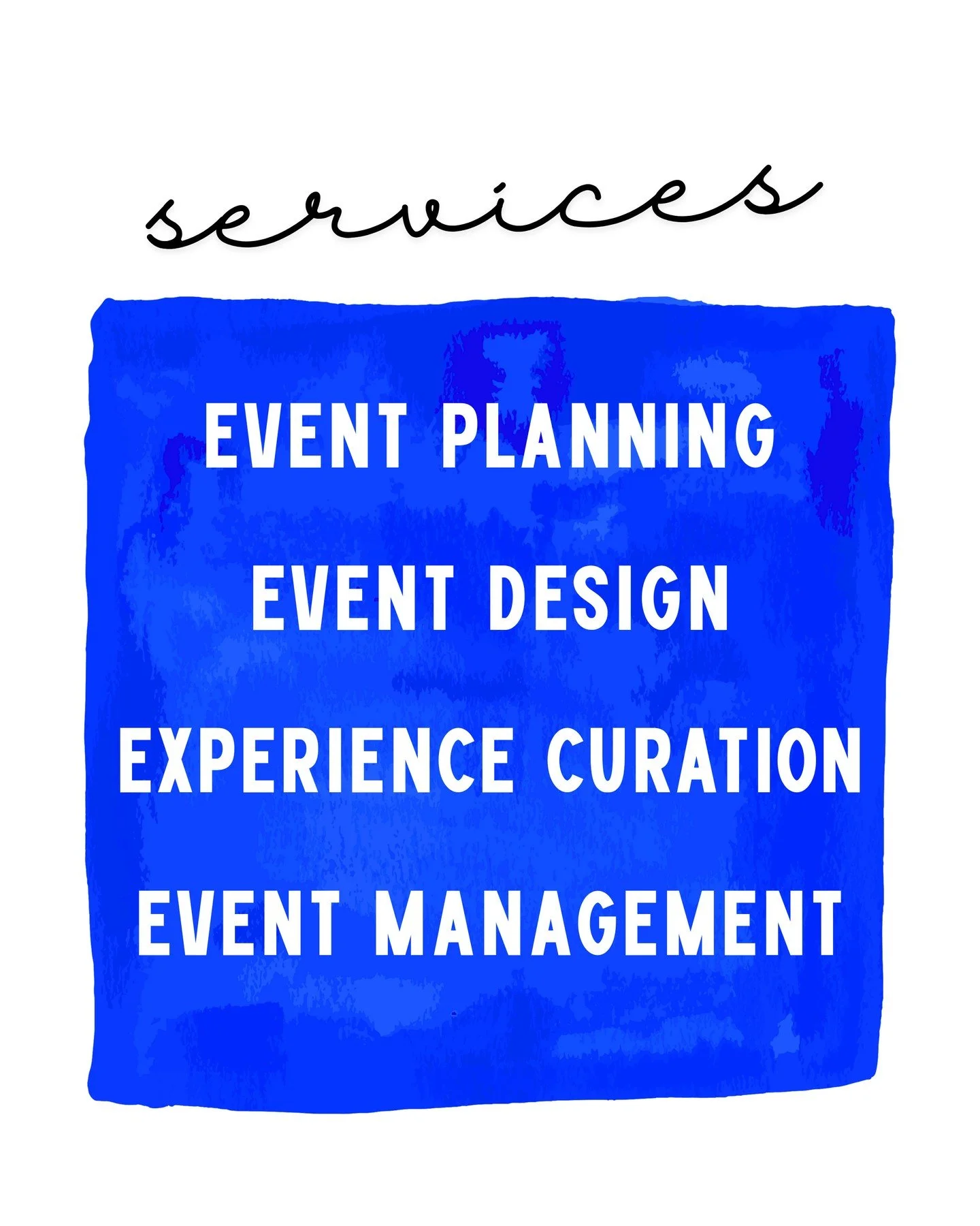 We offer 4 core services:

1️⃣ Event Planning - We offer full and partial event planning for weddings and other social events, community-centered events, nonprofit fundraisers, and corporate events like campaign launches and networking mixers. Really