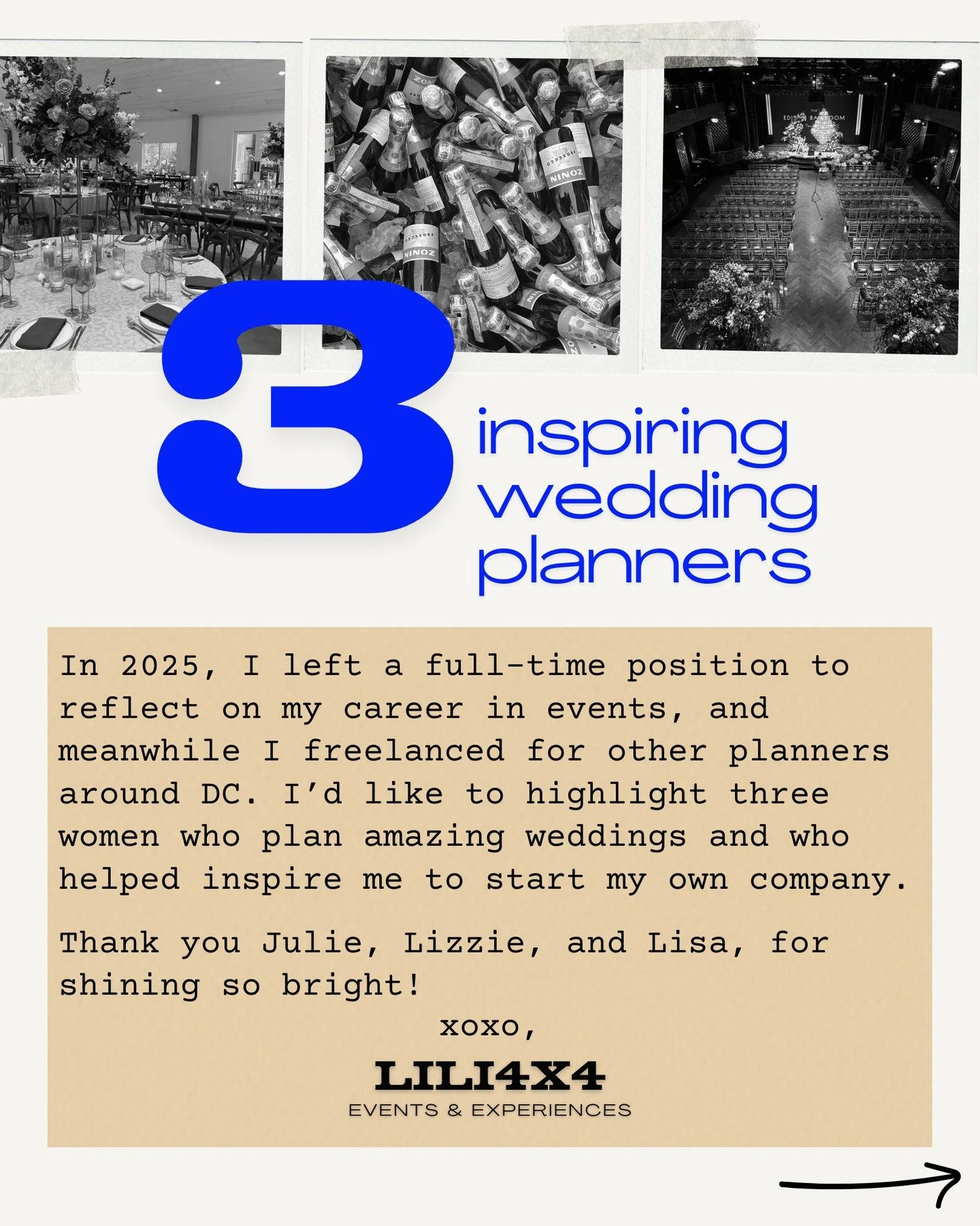 I've loved working with @vieiraevents , @lizzienobleevents , and @havardevents recently. Grateful to be surrounded by so much inspiring talent 🤩