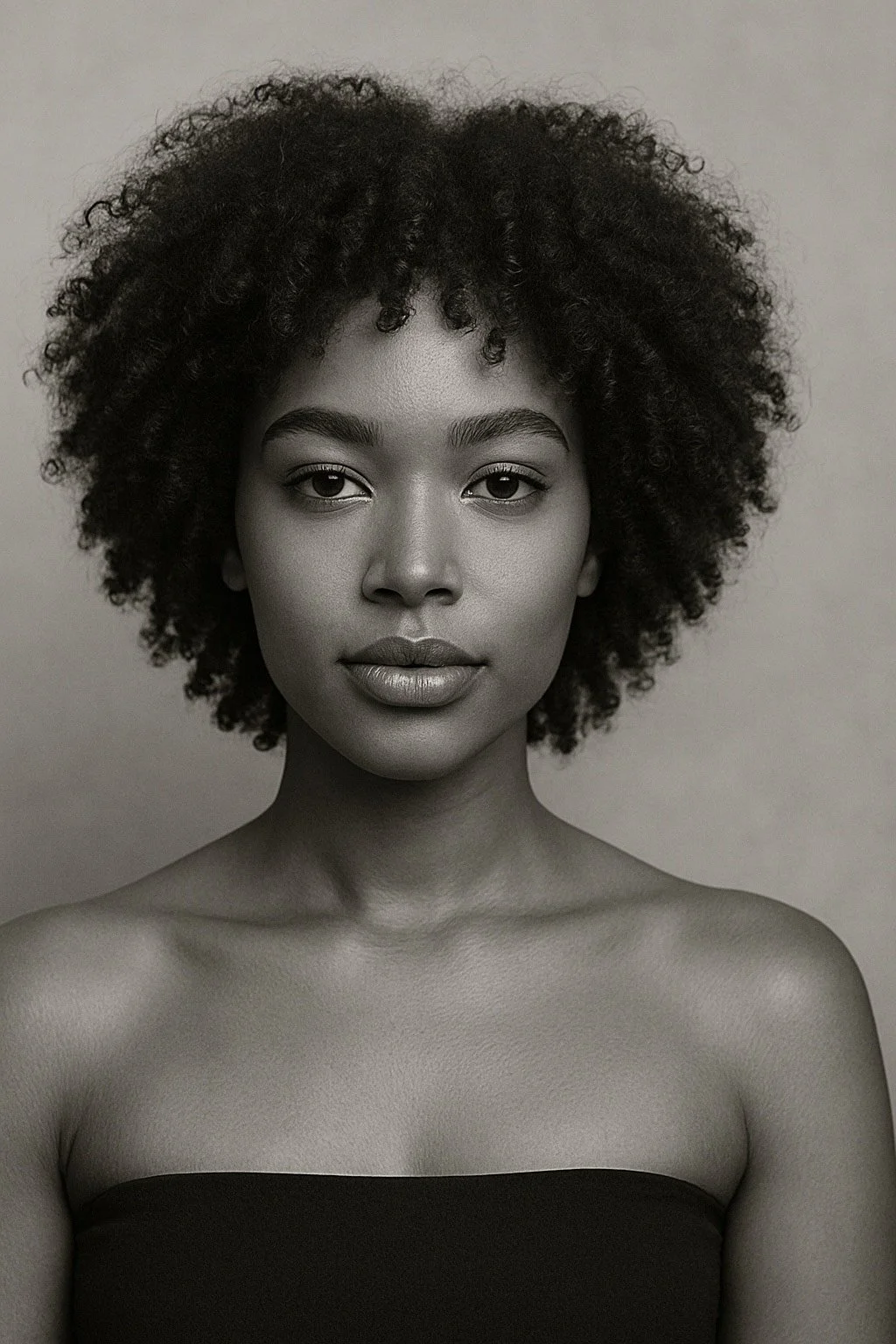 Model with curly hair 