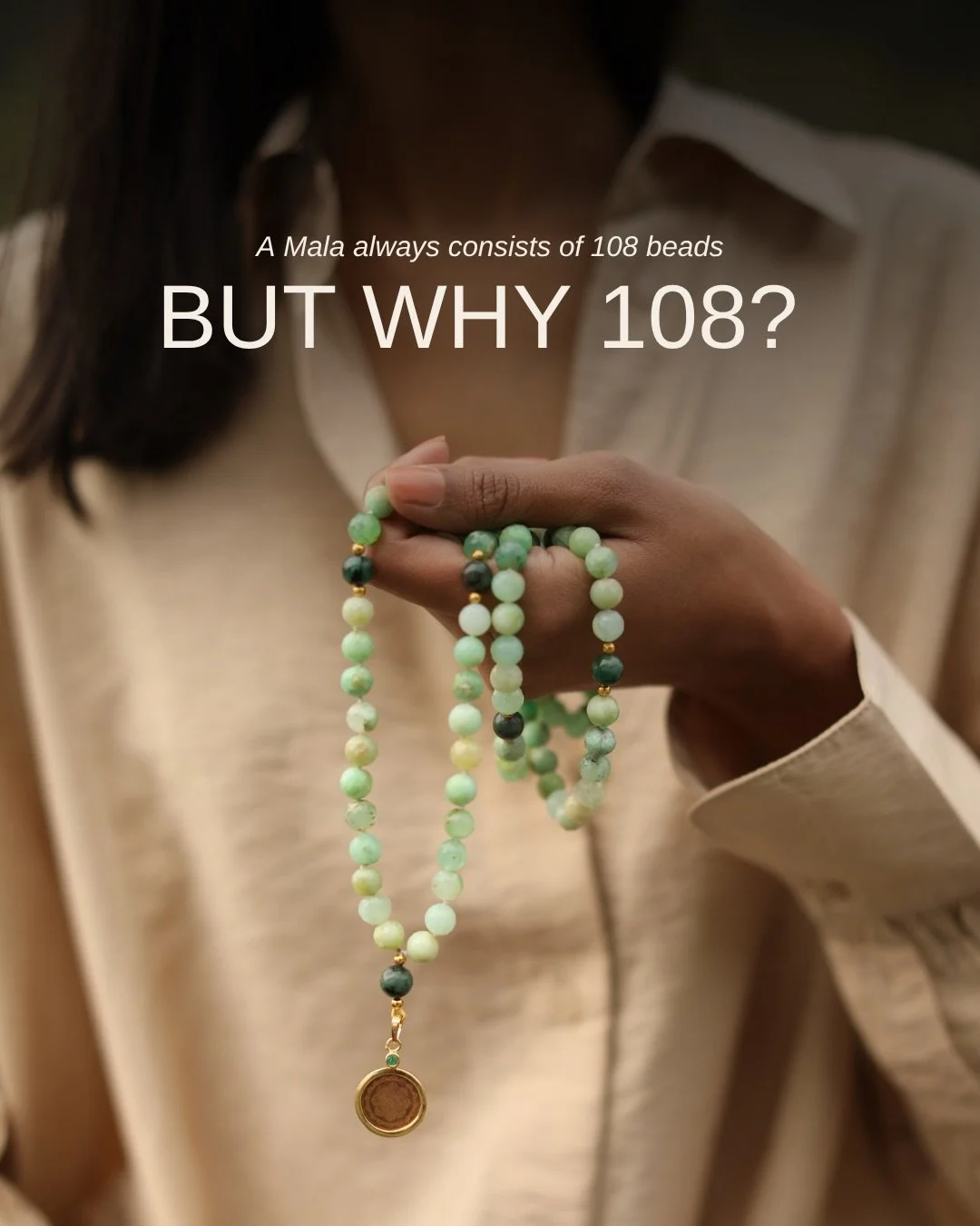 A mala carries 108 beads because japa was never created randomly it was designed as a complete cycle of alignment.

108 nadis converging at the heart.
108 Upanishads holding the wisdom of the sages.
108 as the rhythm between the Earth, Sun, and Moon.