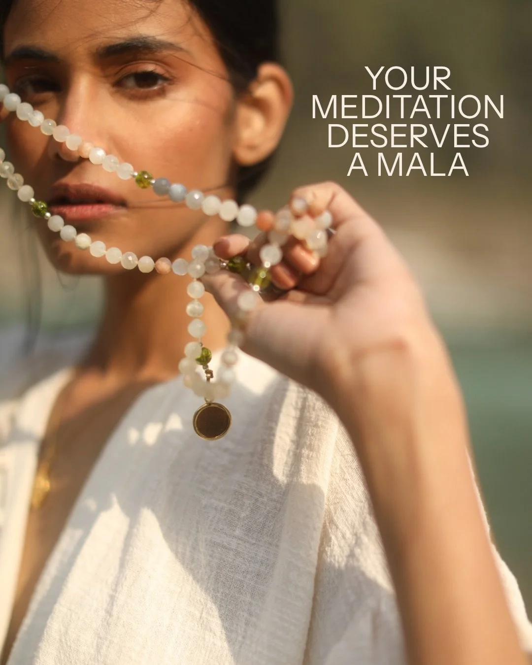 For centuries, seekers have used malas as companions on the journey inward.

Each bead a breath.Each mantra a remembrance.

Whether worn close to the heart or held during meditation, our malas are designed to support daily ritual and conscious living