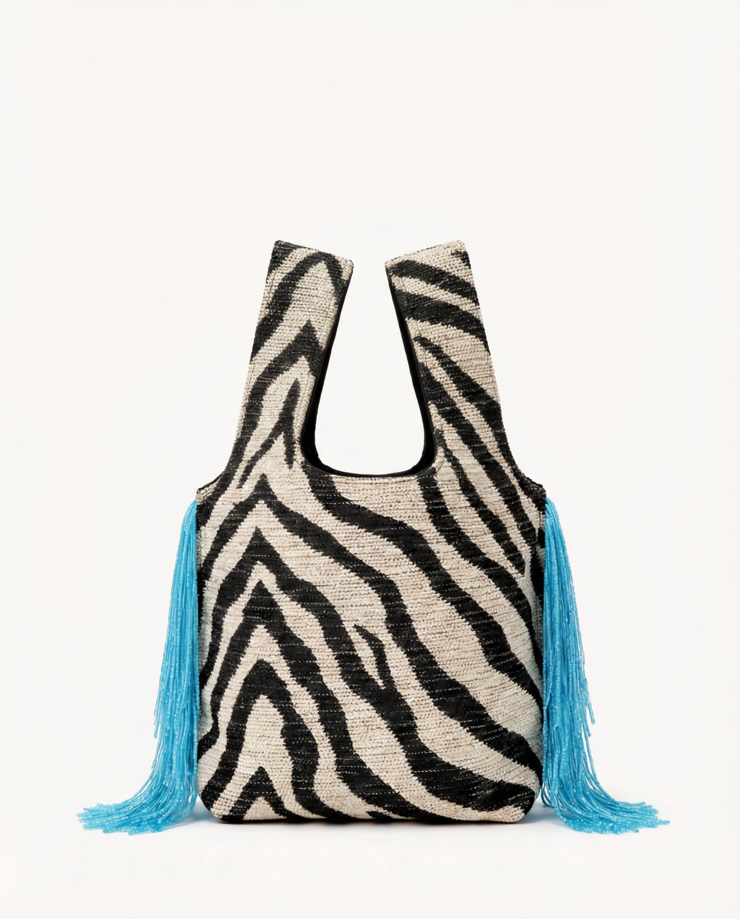 Le Sac Mini - Zebra with Beaded Fringe