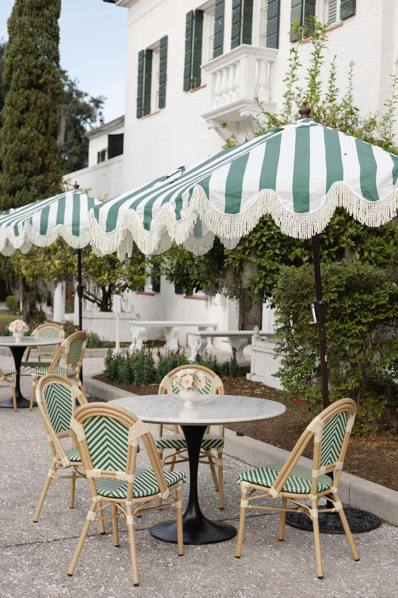 Italian themed wedding reception details on Jekyll Island