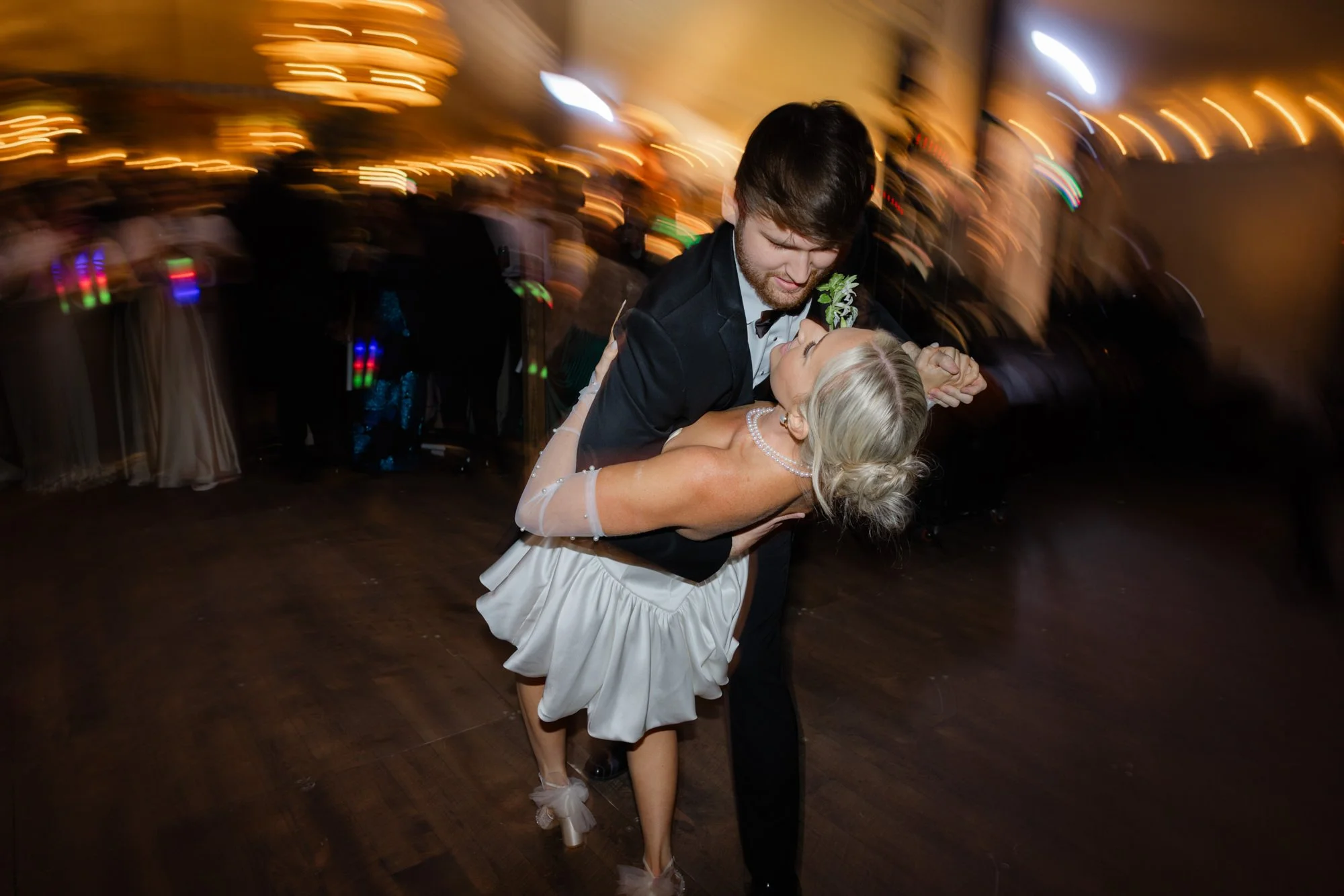 Bride and groom dancing at a luxury St Simons Island wedding