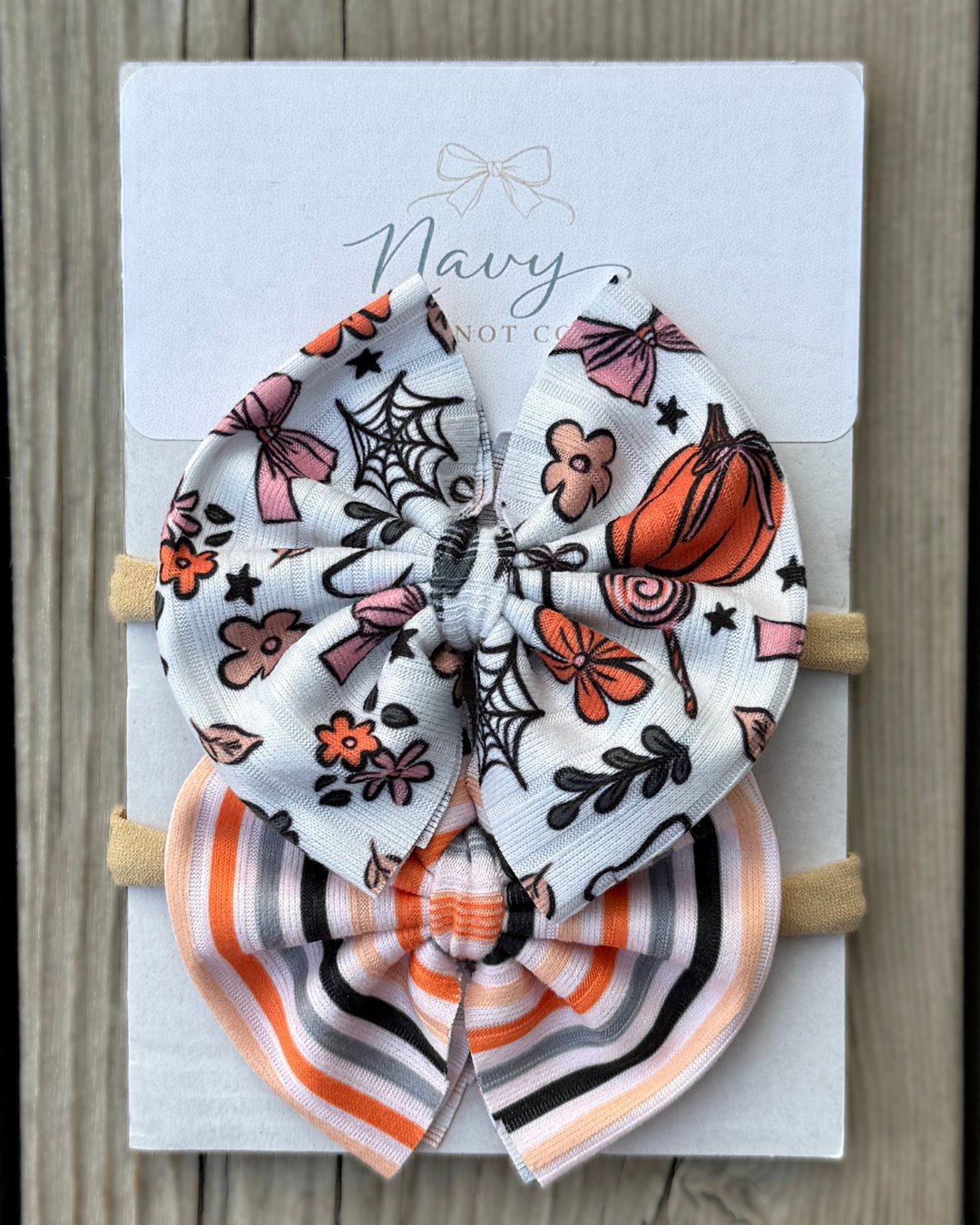 Pumkin Kisses - Headband Bow Set