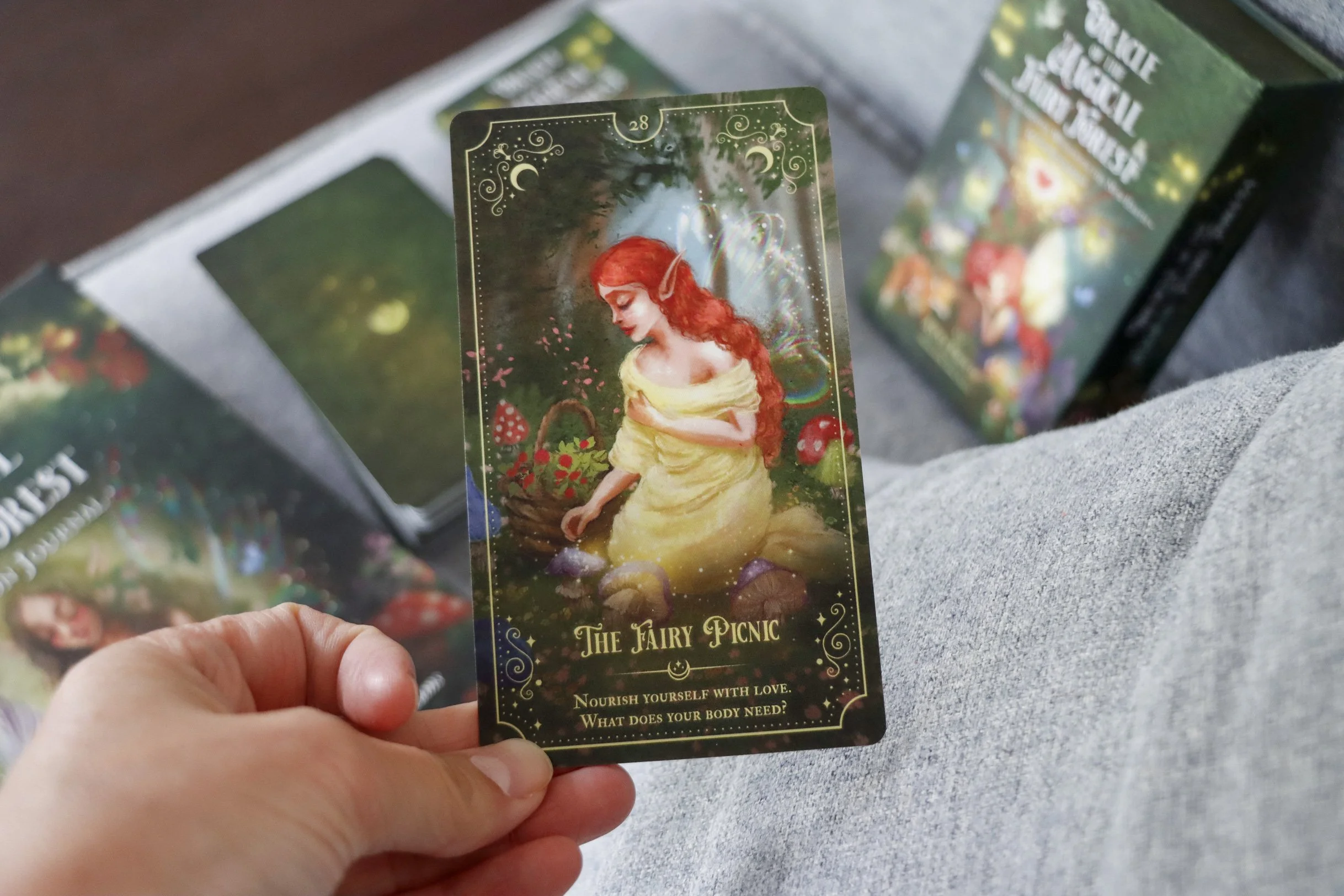 Fairy Oracle Cards: Oracle of the Magical Fairy Forest by Anna Frolik (Illustrated by Anna Babich), Card #28, the Fairy Picnic
