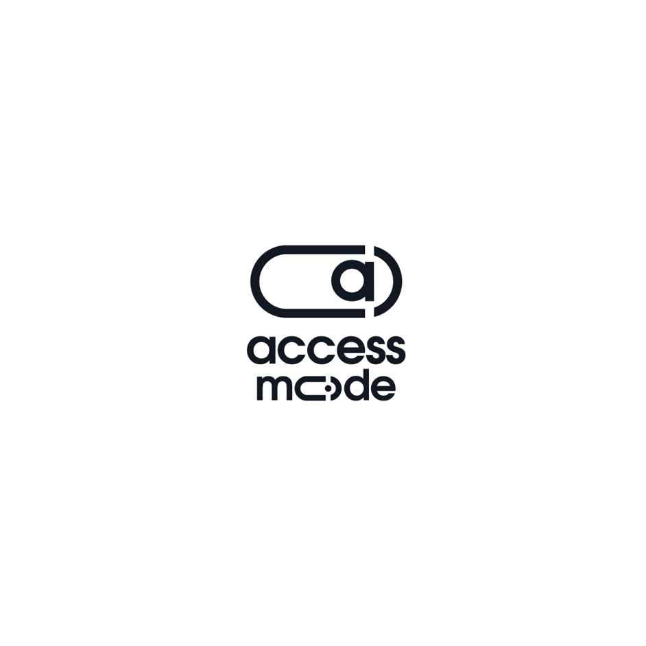 Logo with the text 'access mode' and a stylized icon resembling a switch or toggle.