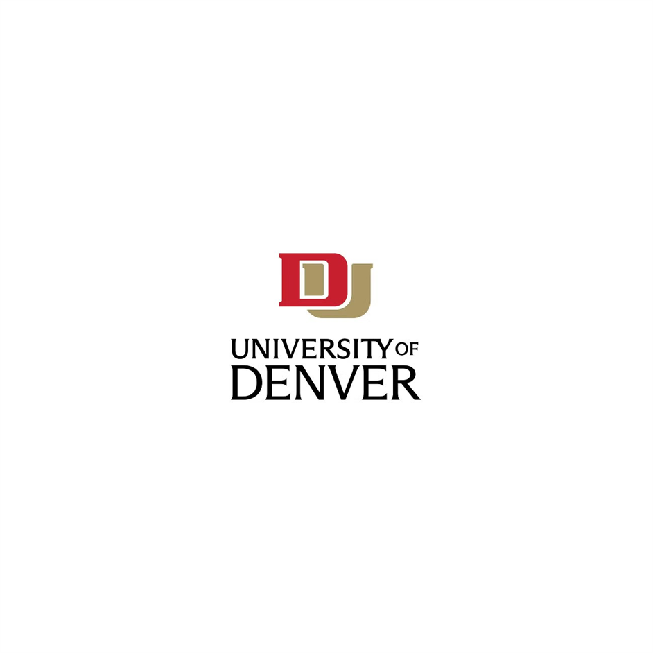University of Denver logo with red and gold initials 'D' and 'J' above the text 'University of Denver'.