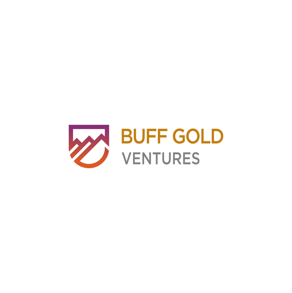 Buff Gold Ventures logo with a stylized mountain and shield icon in purple and orange, and the company name in gold and gray text.