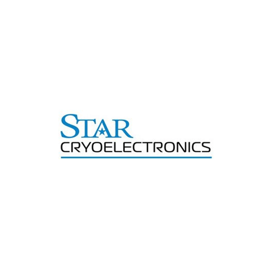 Logo for Star CryoElectronics with blue and black text on a white background.