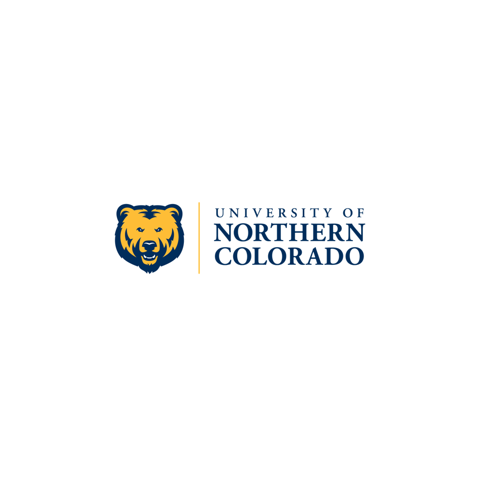 Logo of the University of Northern Colorado featuring a bear's head and the university's name.